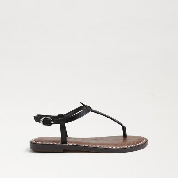 NIB Sam Edelman Girls' Gigi Leather Thong Sandals, Black, Size 12 (Little Kids) - Picture 2 of 5